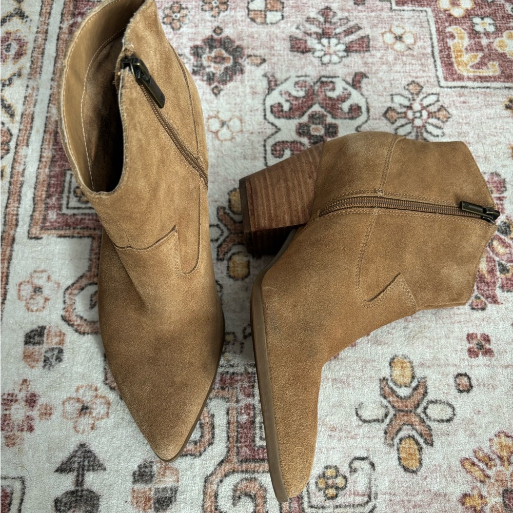 Lucky Brand Brown Suede Ankle Booties